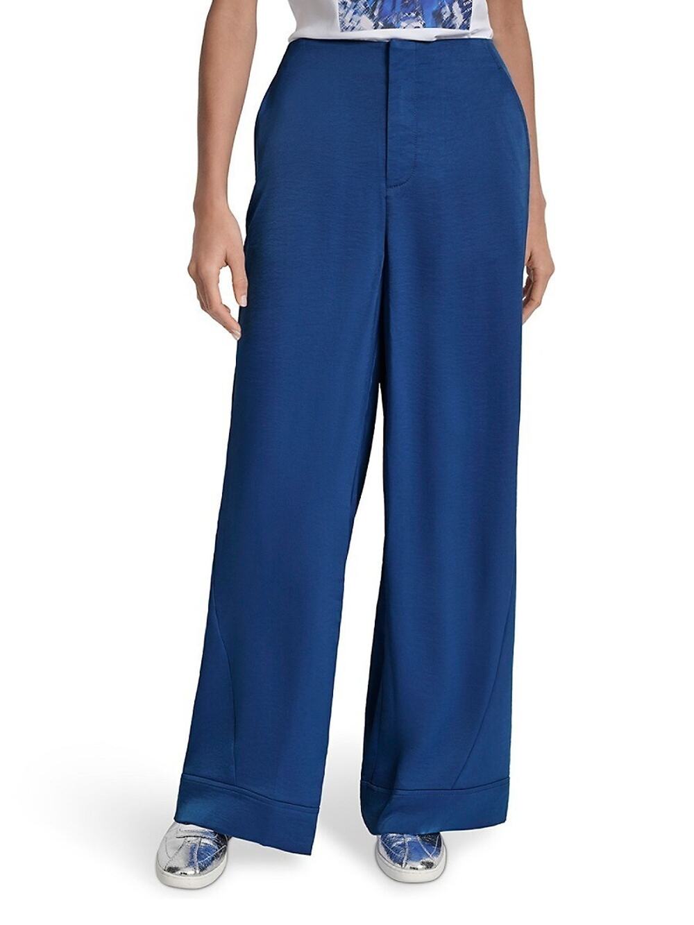 Dkny Women s Wide-Leg Pants Cadet blue Size 12 2386